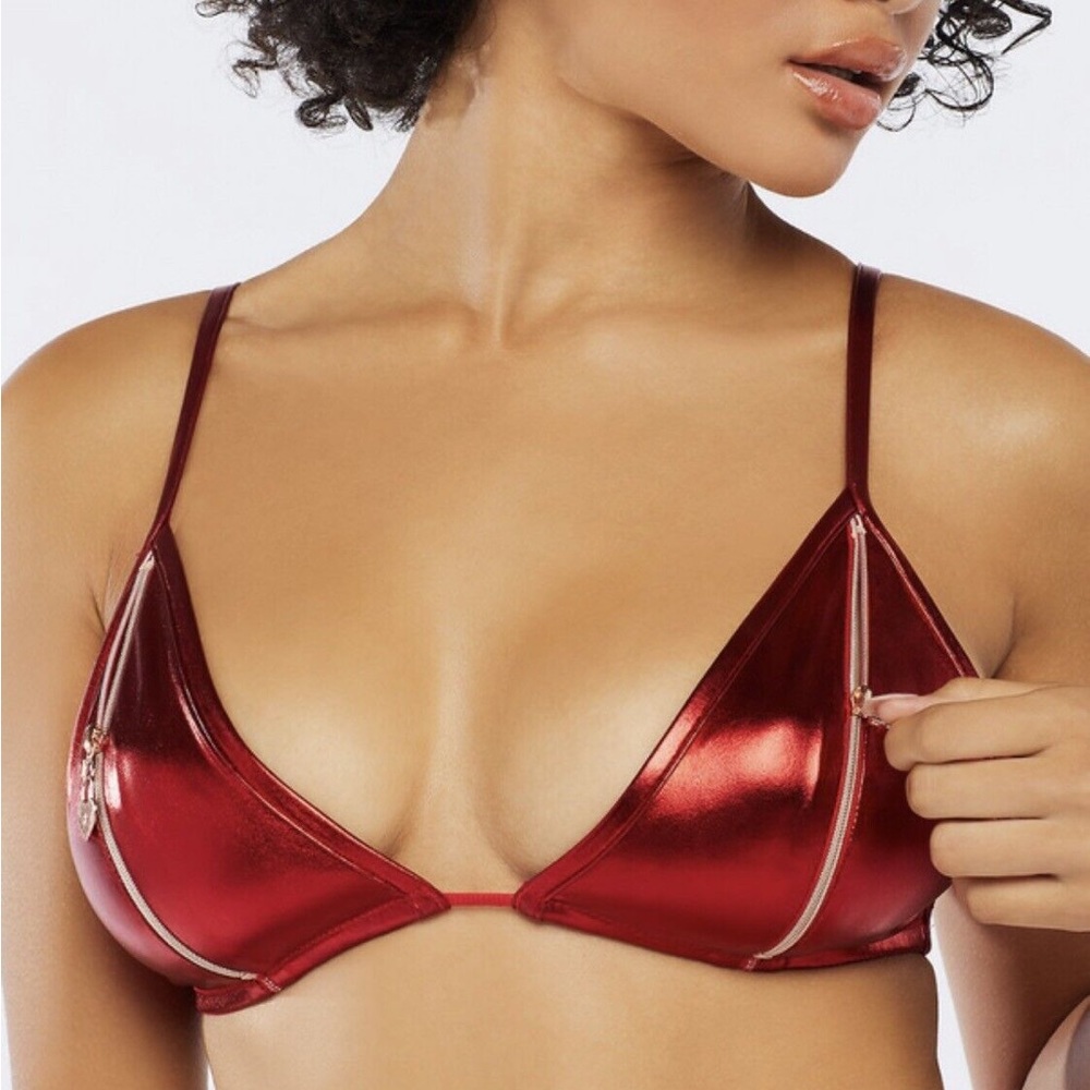 Savage X Red Zip-Up Bra